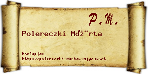 Polereczki Márta névjegykártya